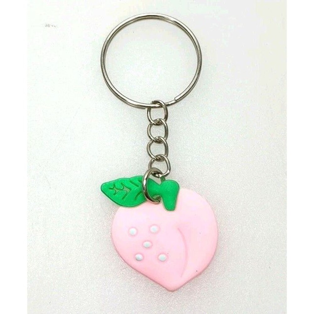 Cute Peach Keychain Kawaii Fruit Bag Charm Purse Key Ring Gift